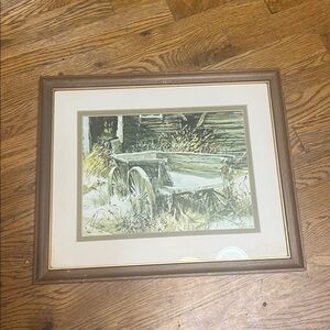 Carolyn Blish Framed Giclee Print “Breger’s Wagon” - Wood Framed Wall Art 13x16